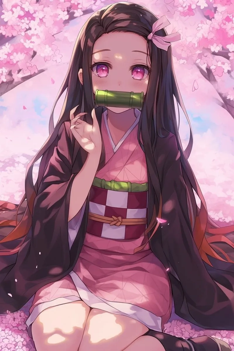 Ảnh Nezuko cute chuẩn style chibi đáng yêu