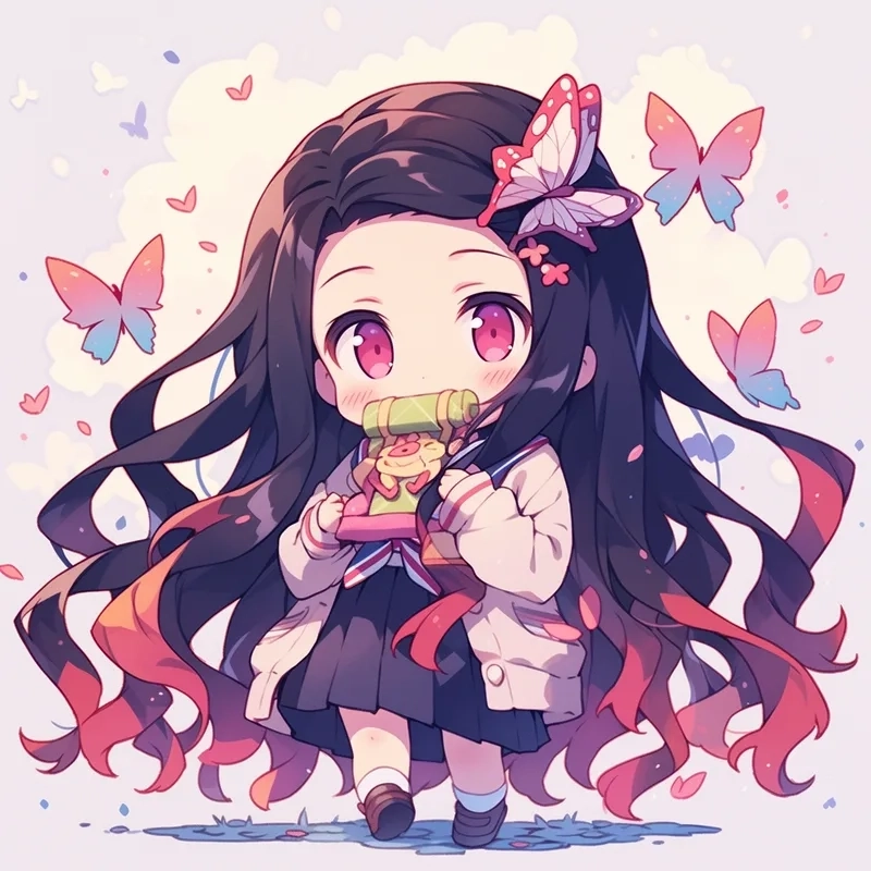 Vẽ Nezuko chibi là lựa chọn tuyệt vời cho fan tập vẽ