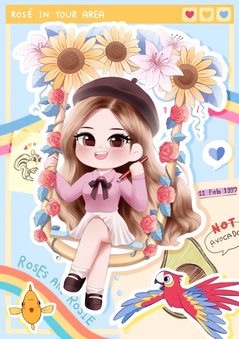 Tải ngay hình rose chibi dễ thương để làm hình nền