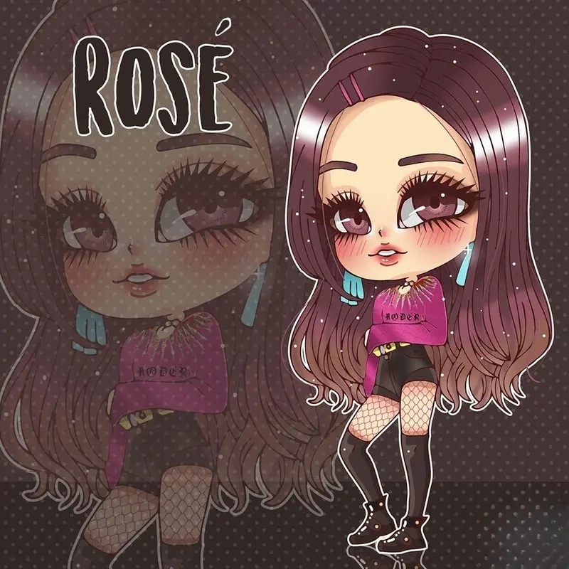 Hướng dẫn vẽ rose blackpink chibi đơn giản và dễ thương