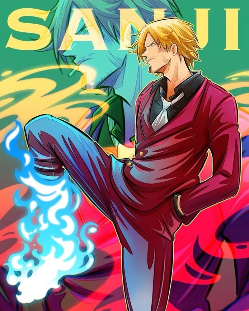 Hình ảnh hút thuốc quen thuộc của Sanji smoking