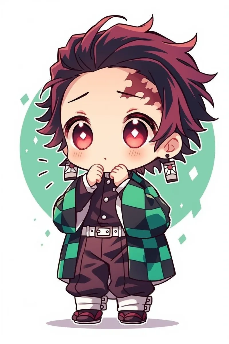 Tanjiro chibi phiên bản mini đáng yêu và hài hước