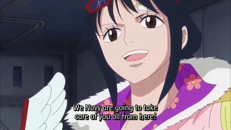 Hình ảnh Tashigi One Piece với bộ hải quân thu hút người xem