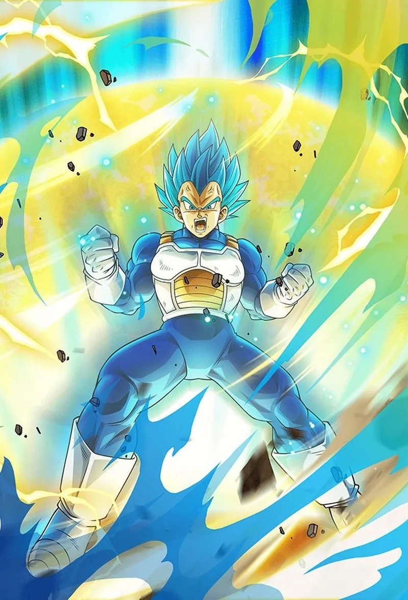 SSJ3 Vegeta với mái tóc dài và khí thế ngút trời