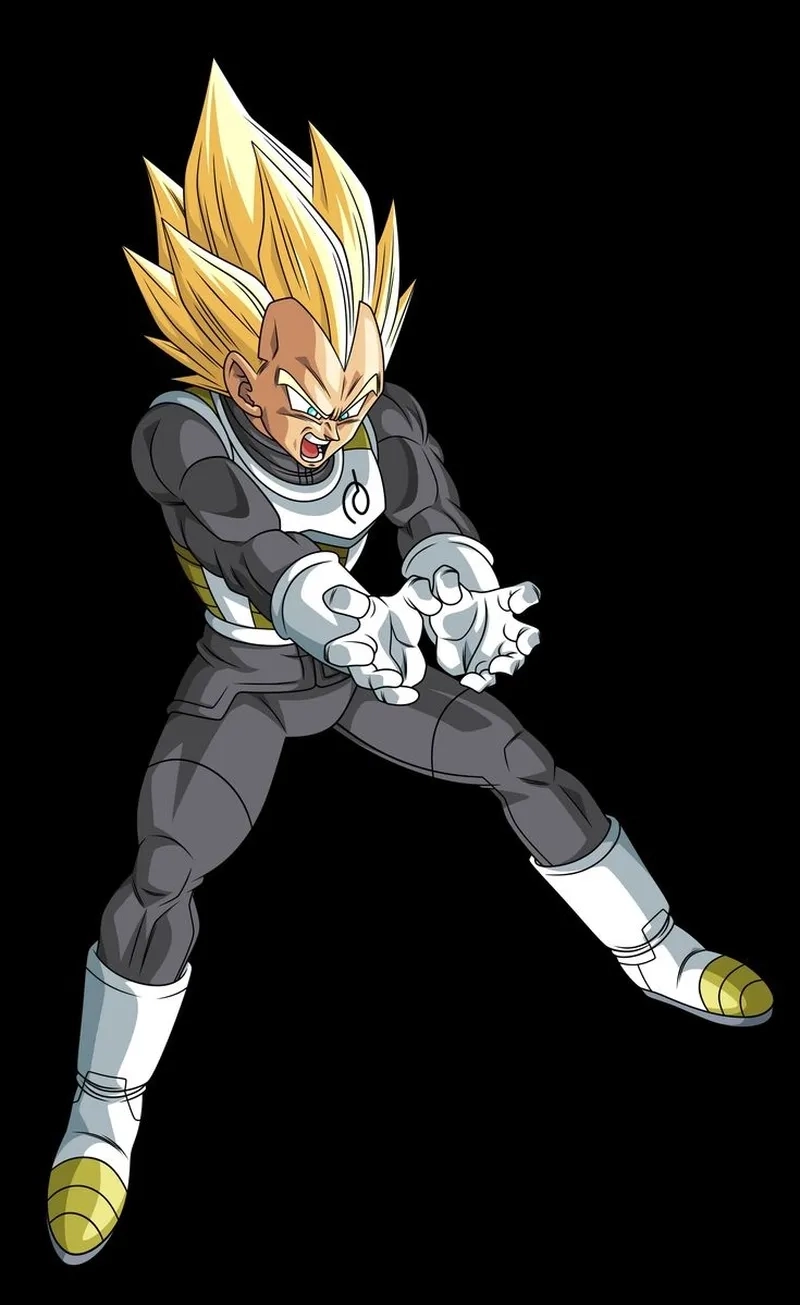 Anime Vegeta thể hiện sự kiêu hãnh và quyết tâm chiến đấu cao độ
